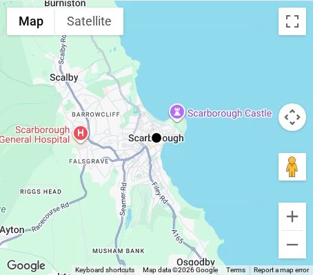 Map of affordable wedding photographer coverage in Scarborough, North Yorkshire, Yorkshire and the Humber