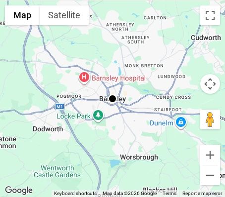 Map of affordable wedding photographer coverage in Barnsley, South Yorkshire, Yorkshire and the Humber