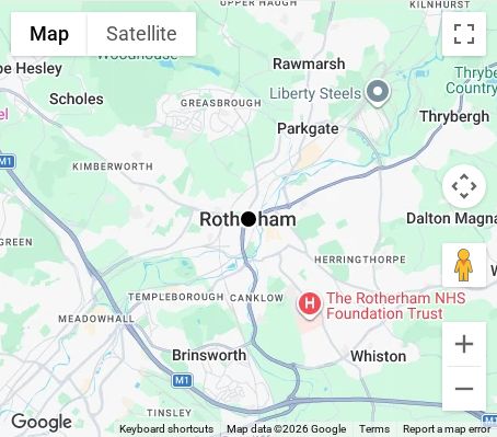 Map of affordable wedding photographer coverage in Rotherham, South Yorkshire, Yorkshire and the Humber