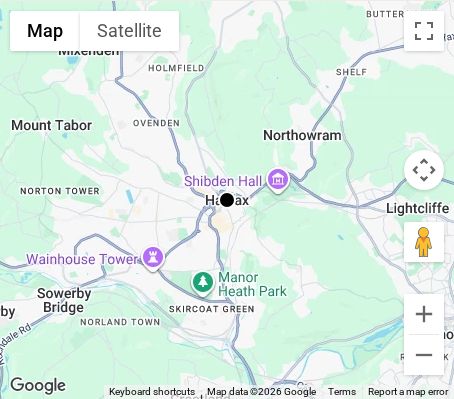 Map of affordable wedding photographer coverage in Halifax, West Yorkshire, Yorkshire and the Humber