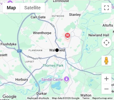Map of affordable wedding photographer coverage in Wakefield, West Yorkshire, Yorkshire and the Humber
